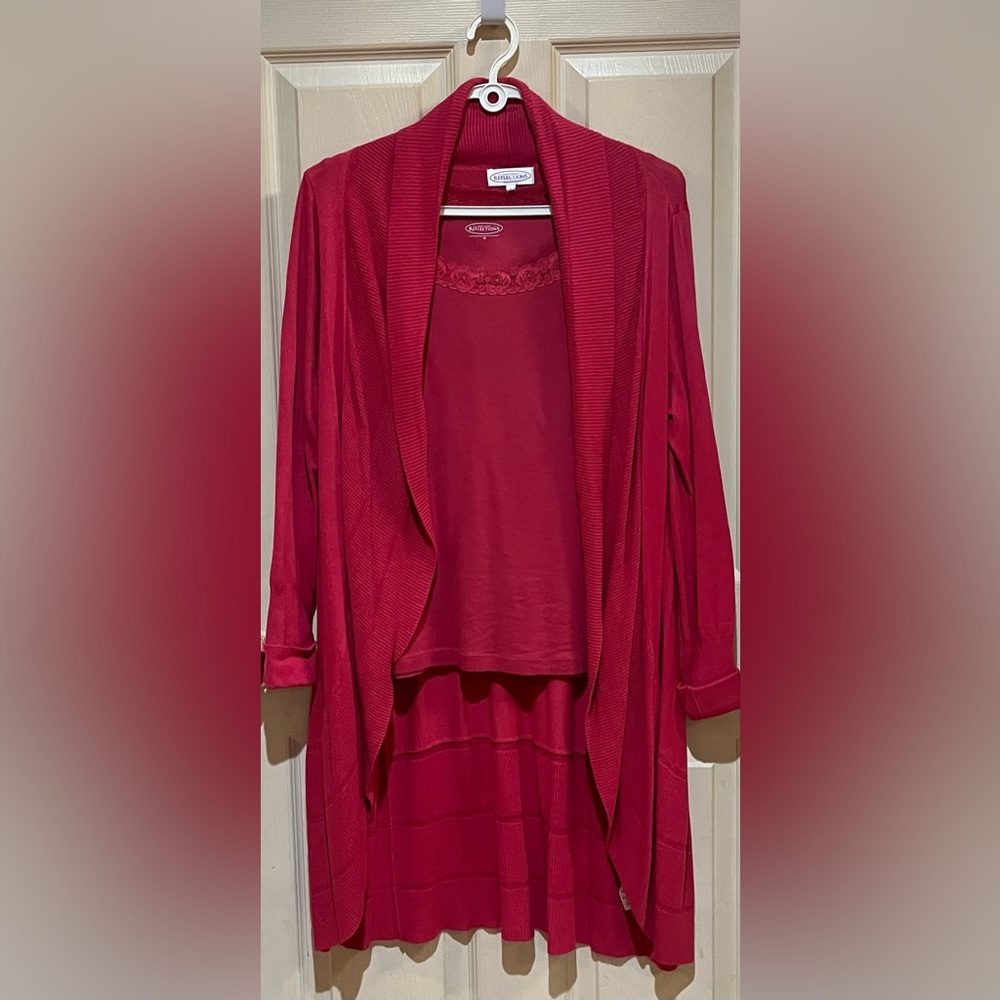 Northern Reflections Tank & Cardigan Set, Size Medium